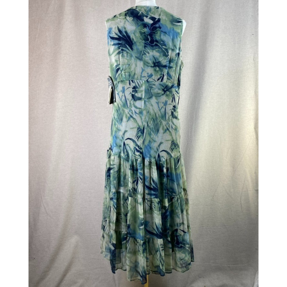 Vtg Jonathan Martin Womens Y2K Midi Dress Size 14W Silk Forest Fairy Whimsigoth - Picture 7 of 14